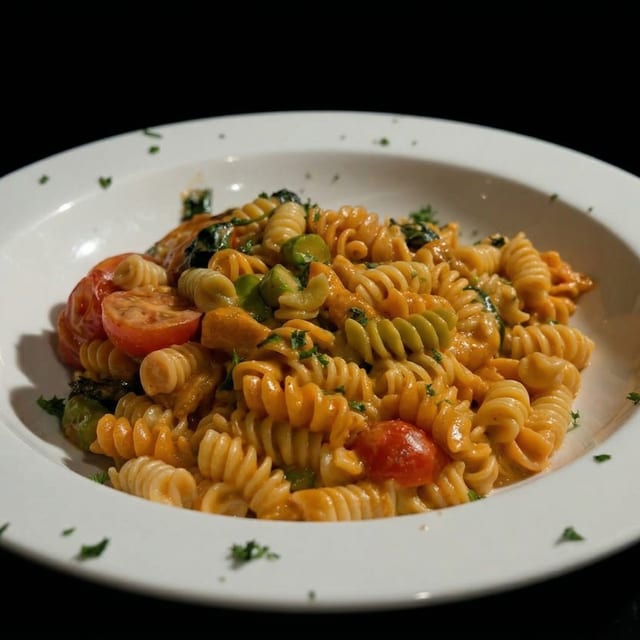Salmon Primavera Rotini.