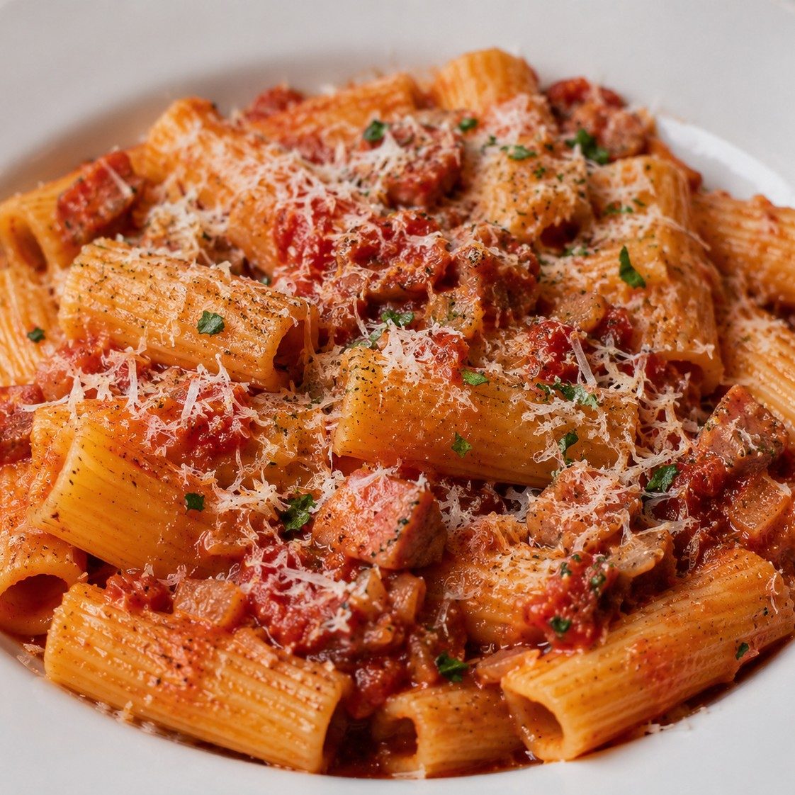 Rigatoni Amatriciana.