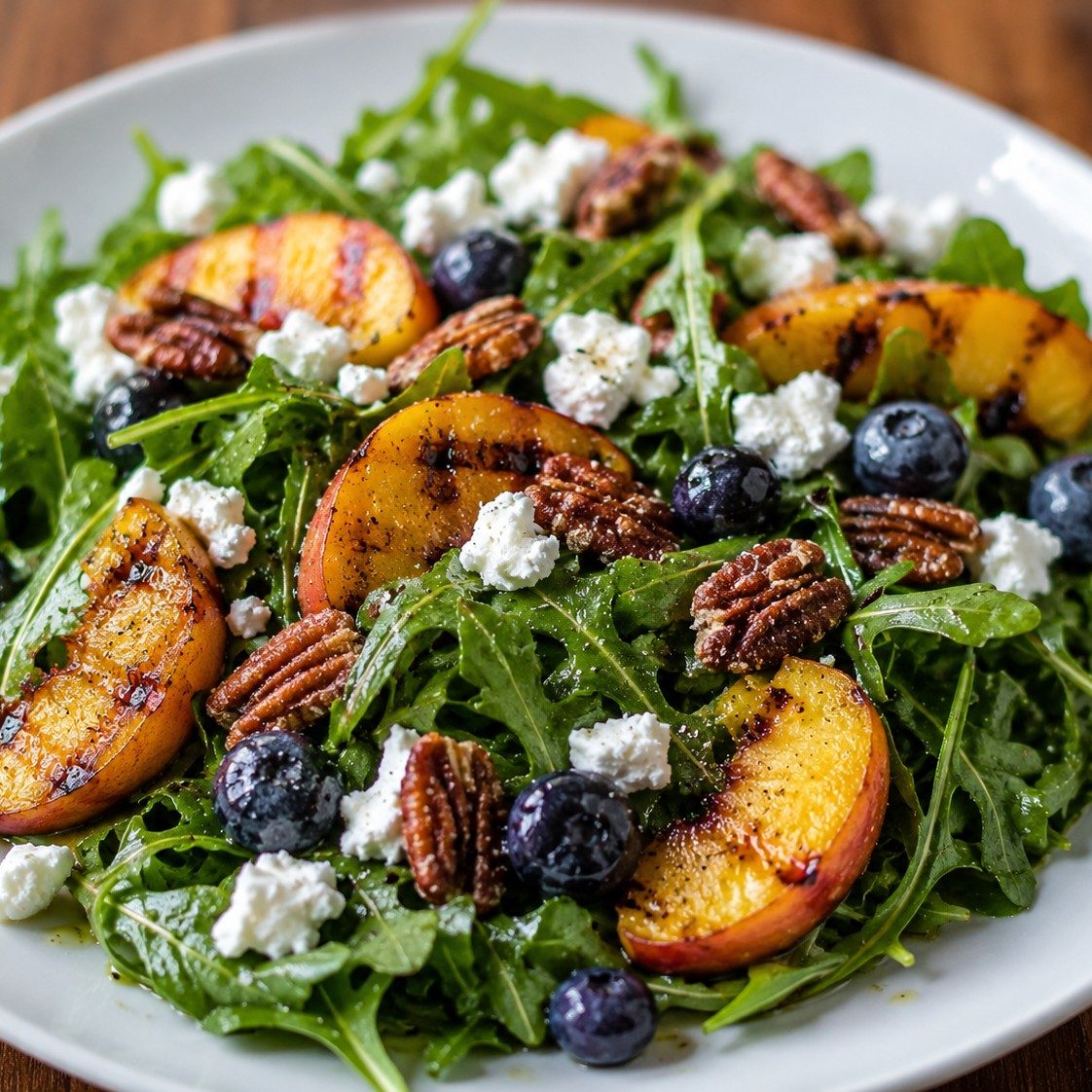 Grilled Peach and Arugula Salad.