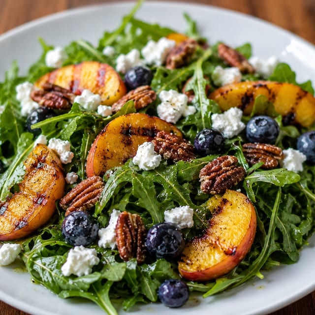 Grilled Peach and Arugula Salad.