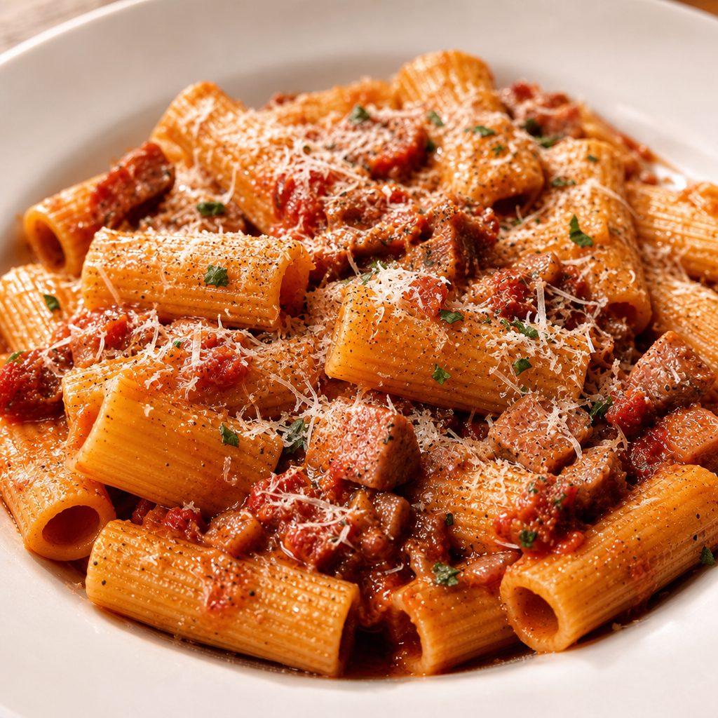 Rigatoni Amatriciana.