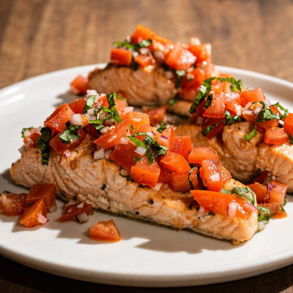 Salmone Con Pomodori.